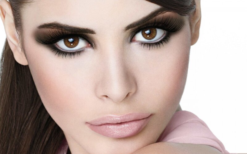 Woman with Makeup — Brown, Neutral, Photograph, Eyes, Eyelashes