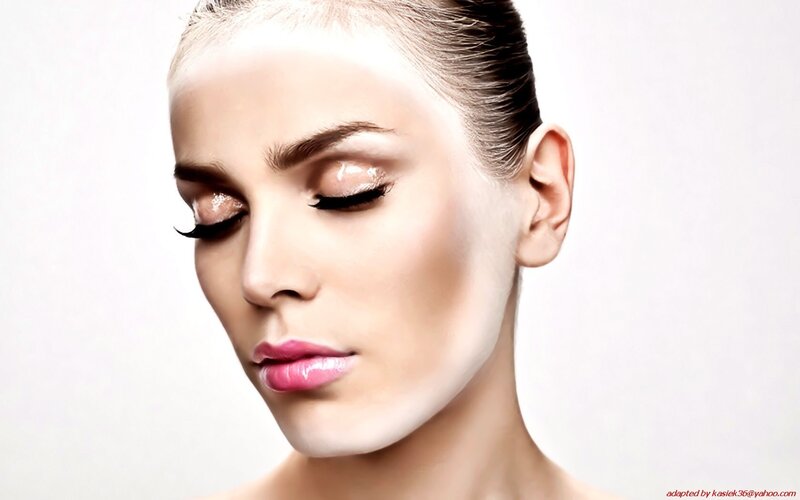 woman with makeup close-up