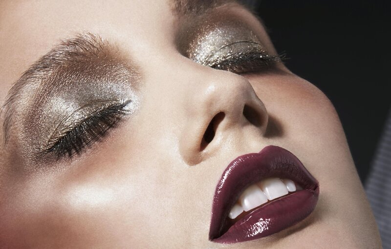Woman with Makeup — Gold, Dramatic