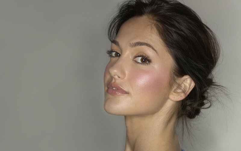 woman with makeup in profile