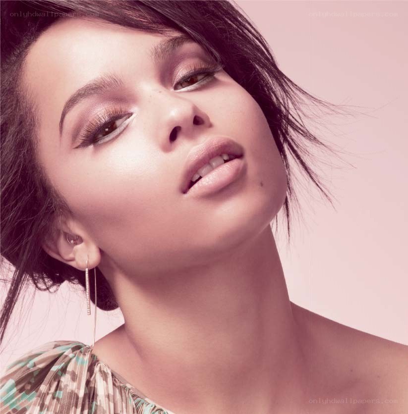woman with makeup looking up