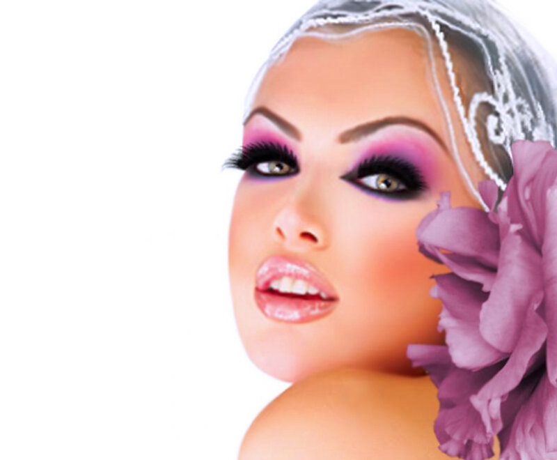 Woman with Makeup — Pink, Dramatic