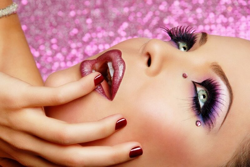 Woman with Makeup — Pink