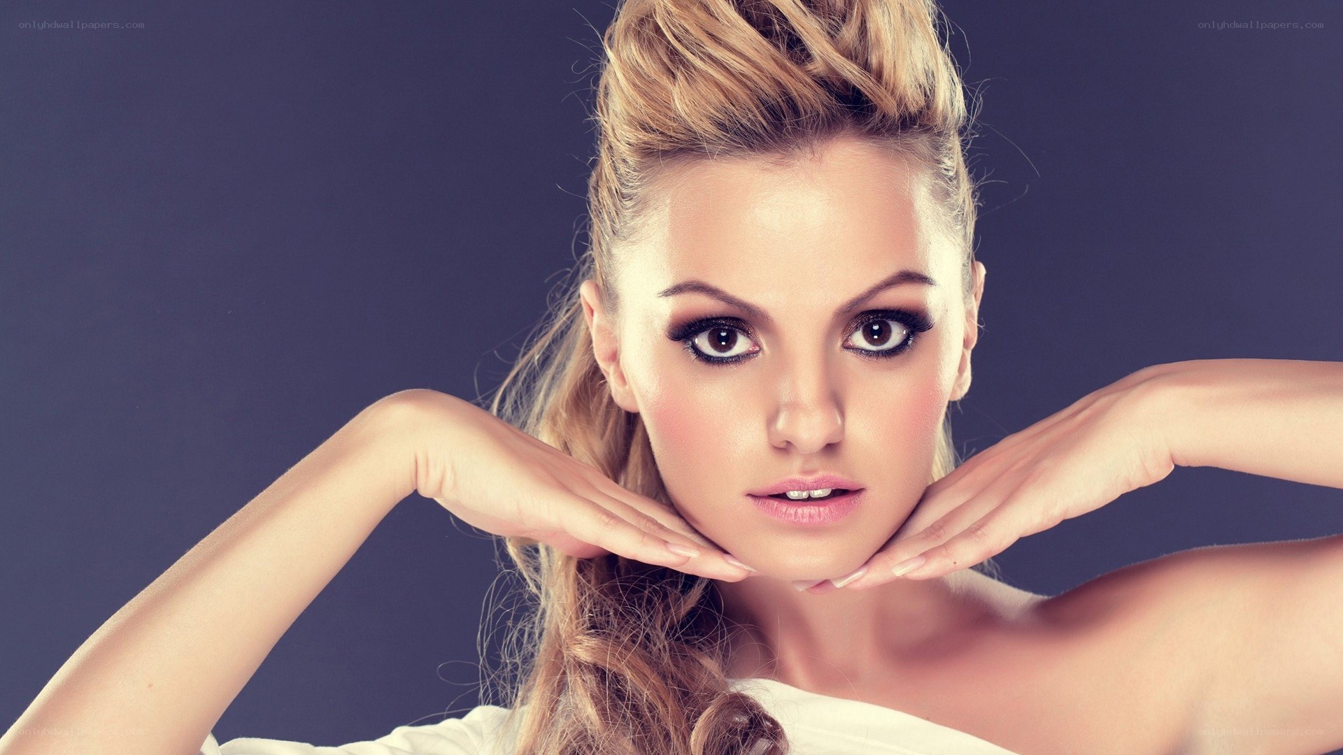 woman with makeup posing