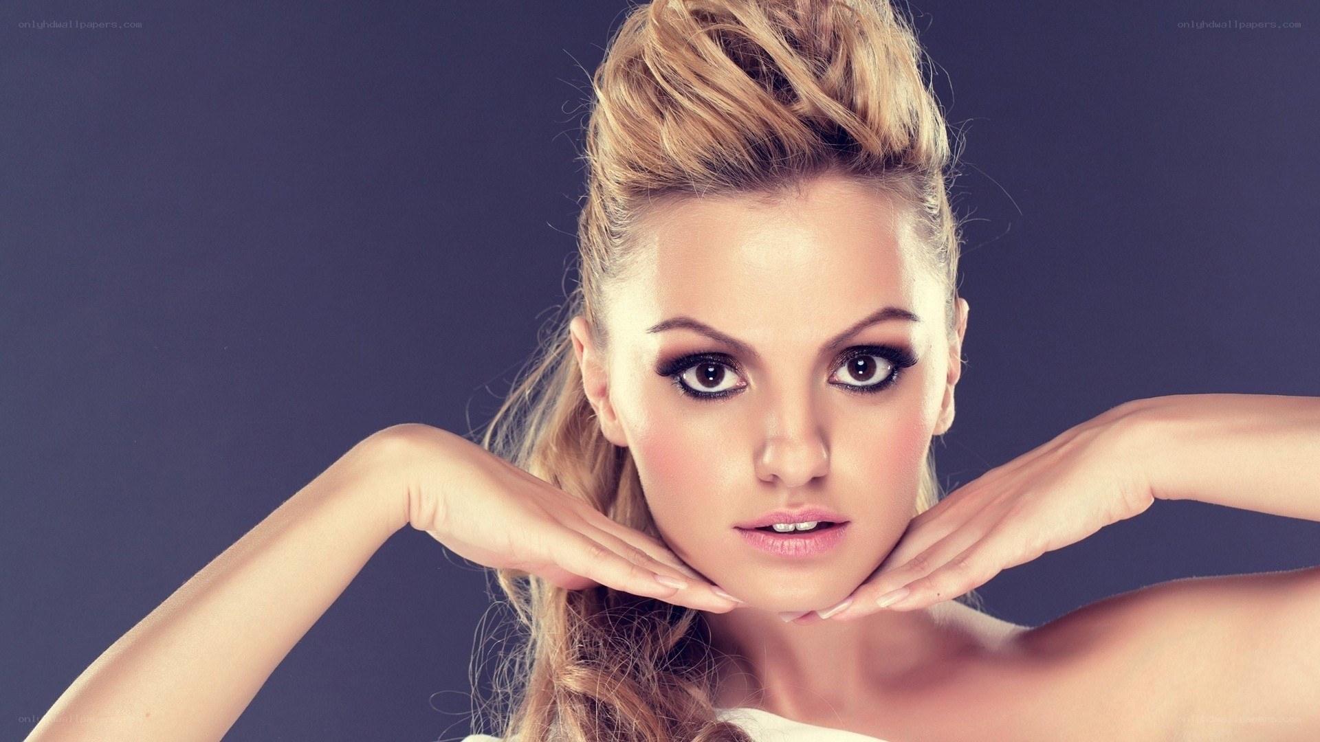 woman with makeup posing