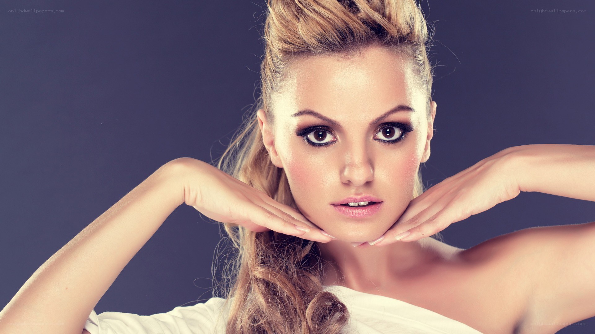 woman with makeup posing