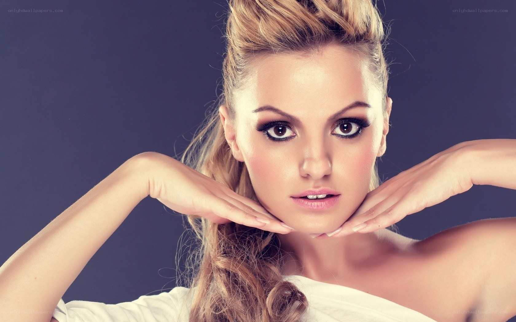 woman with makeup posing