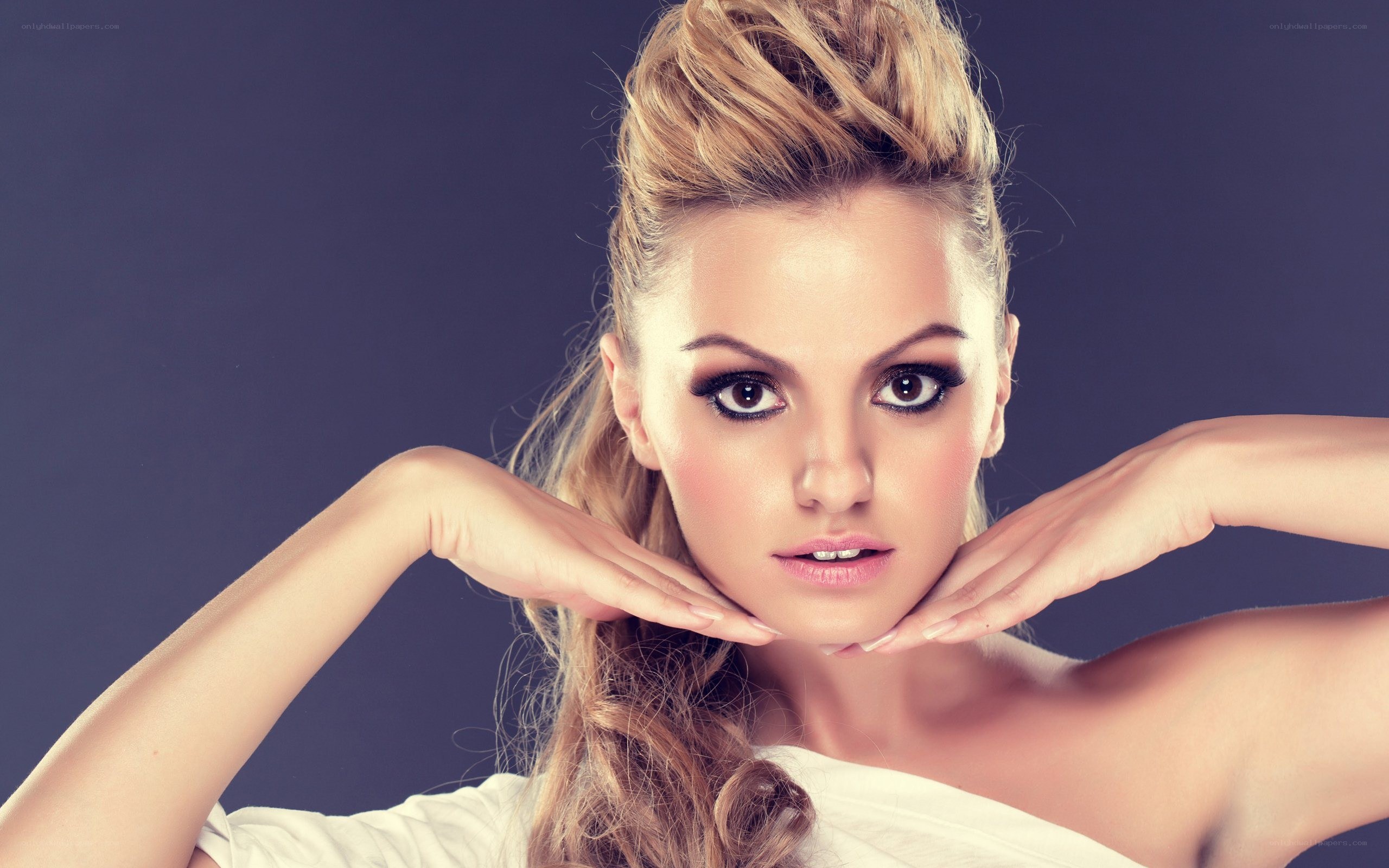 woman with makeup posing