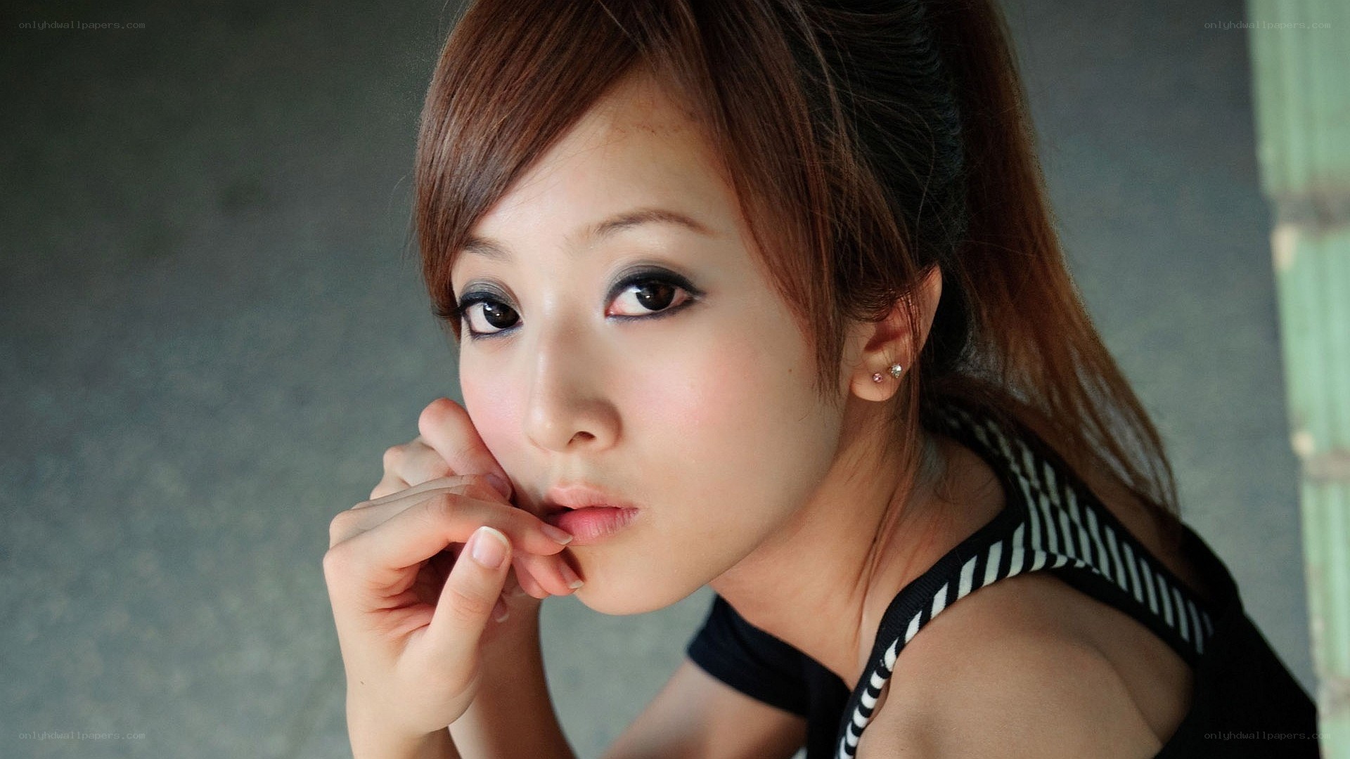woman with makeup posing