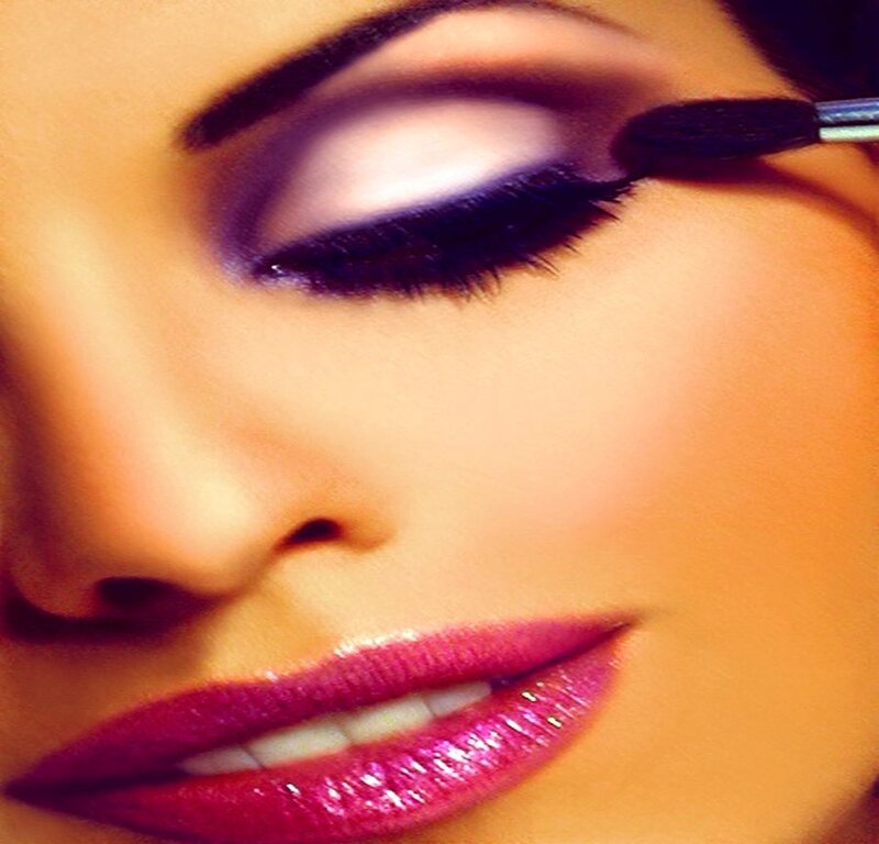 Woman with Makeup — Purple