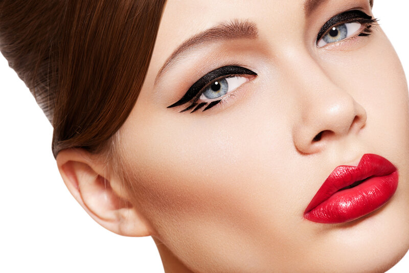 Woman with Makeup — Red, Dramatic, Photograph, Eyes