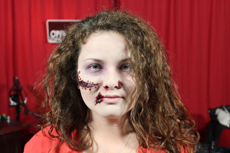 Woman with Makeup — Red, Dramatic