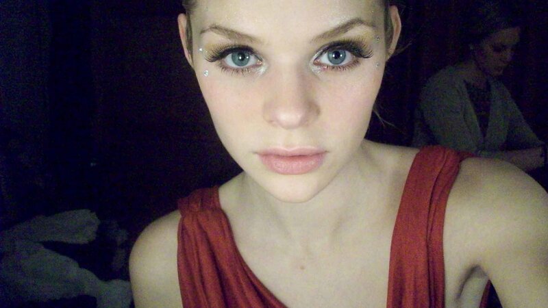 Woman with Makeup — Red
