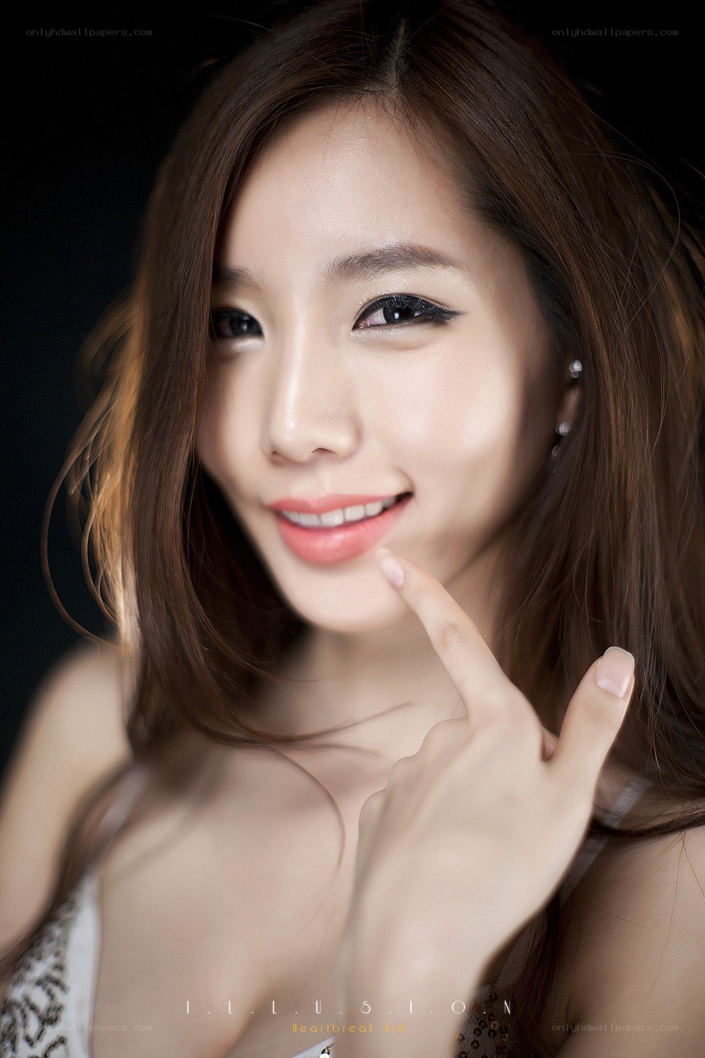 woman with makeup smiling