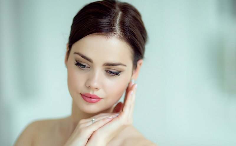 Woman with Makeup — White, Calm, Photograph, Ring
