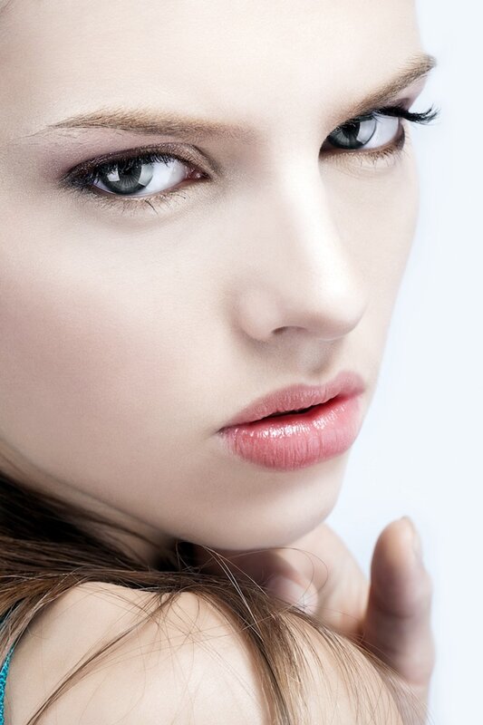 Woman with Makeup — White, Neutral, Photograph, Eyes, Hair