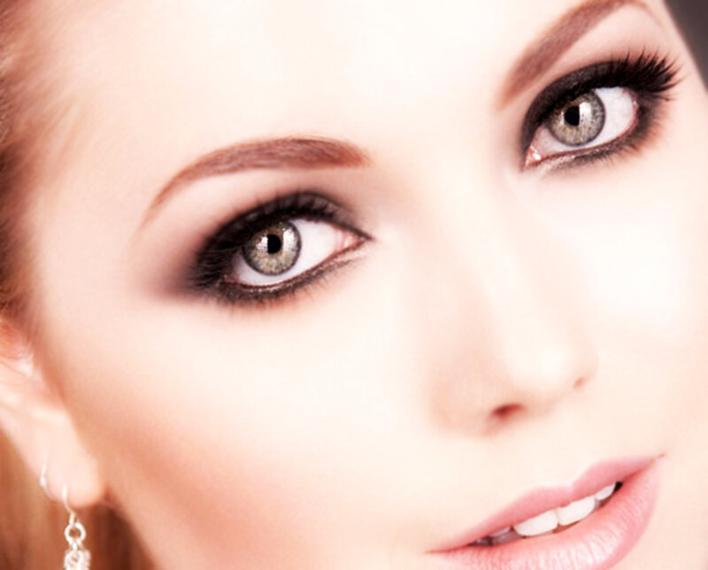 Woman with Makeup — White, Neutral