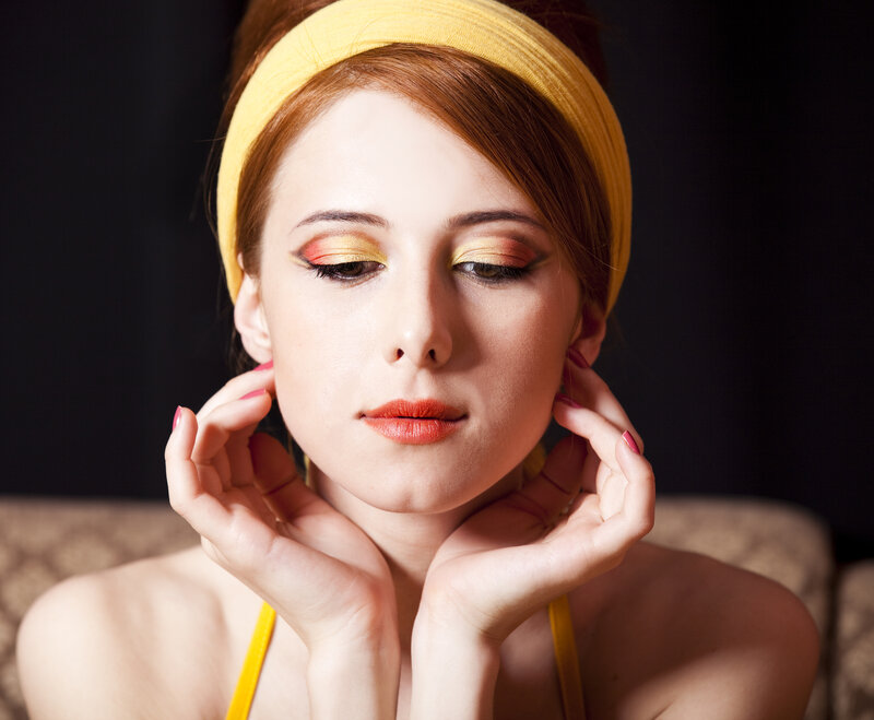 Woman with Makeup — Yellow, Dramatic