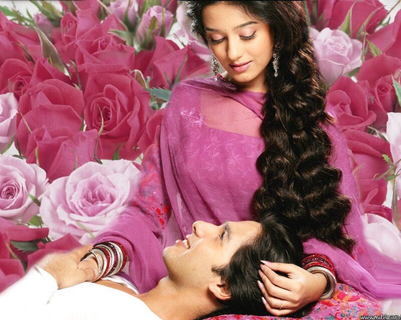 Woman with Man in Roses