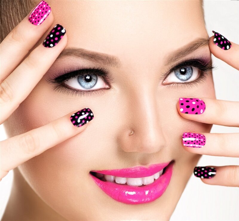 Woman with Manicured Nails — Pink, Vibrant