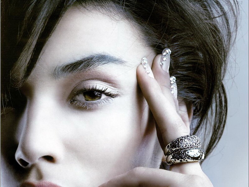 Woman with Manicured Nails — White