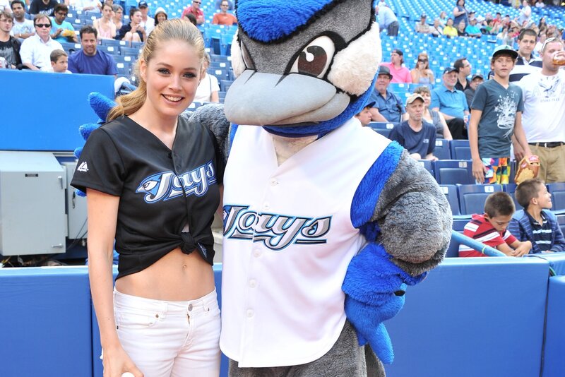 Woman with Mascot