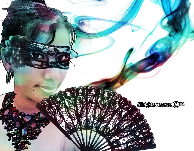 Woman with Mask and Fan