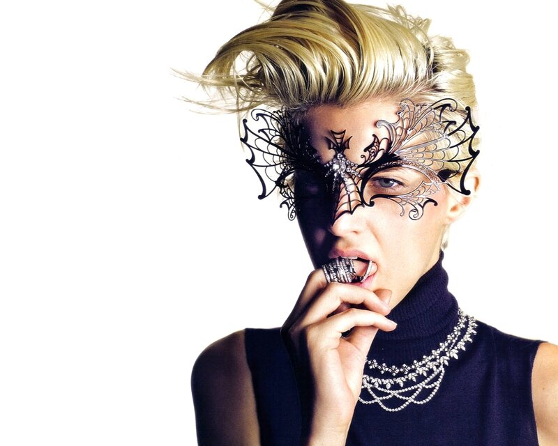 Woman with Mask and Rings