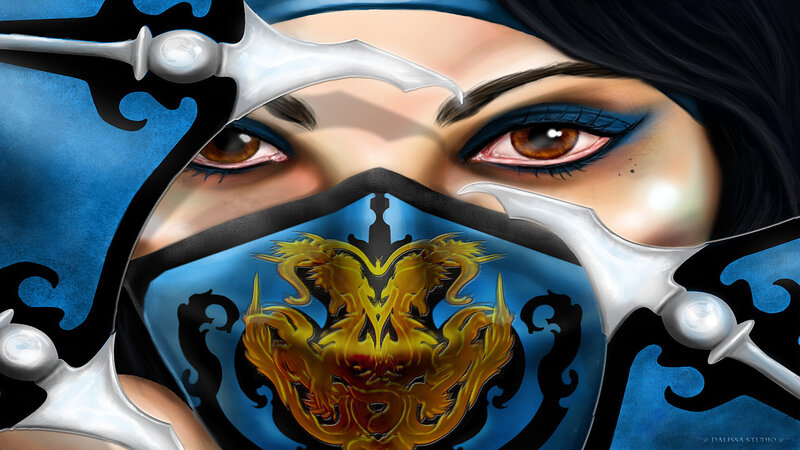 Woman with Mask and Weapons
