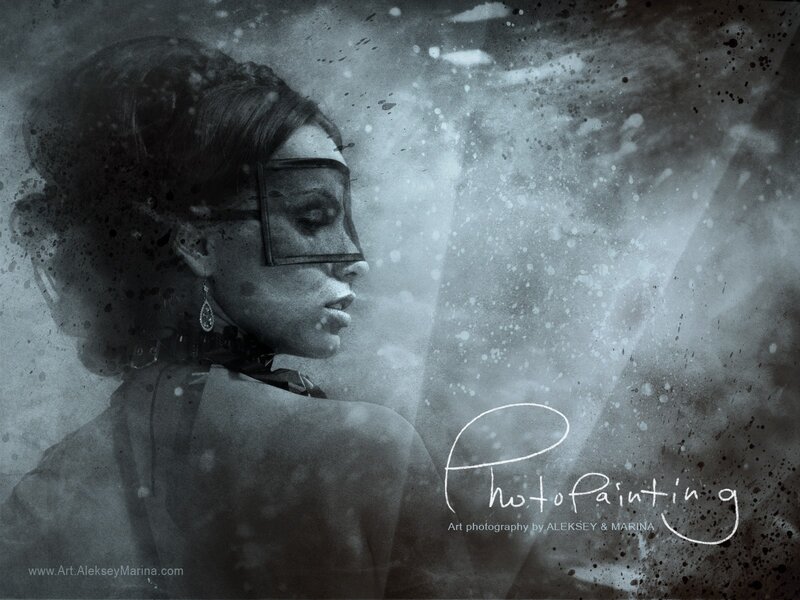 woman with mask in mist