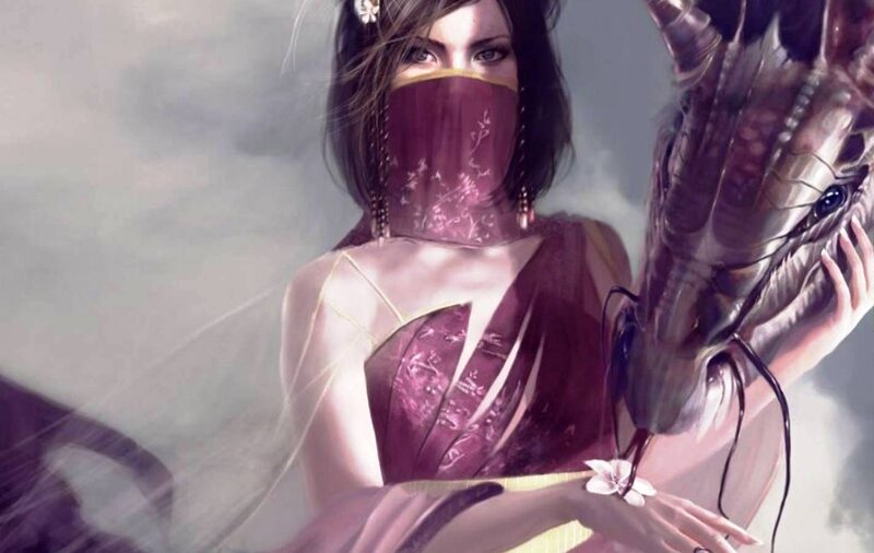 Woman with Masked Face