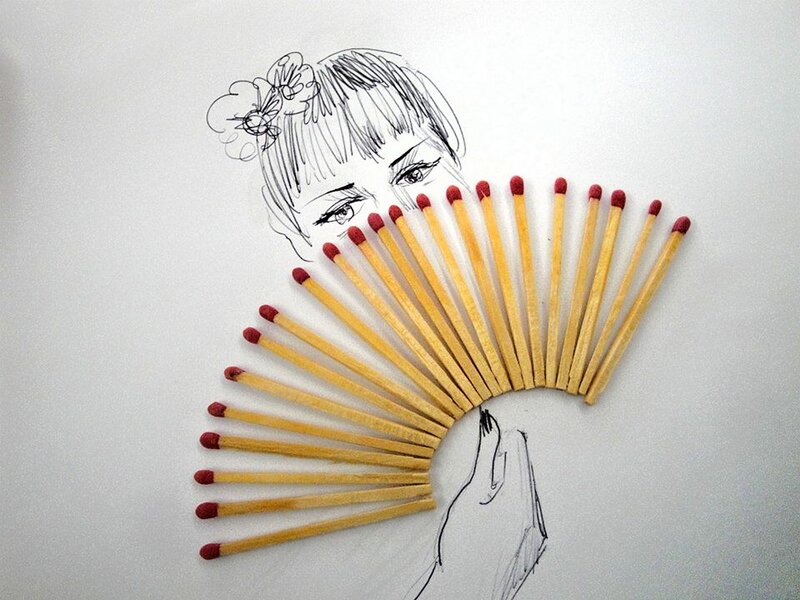 Woman with Matchstick Fan