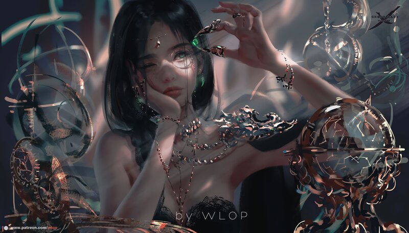 Woman with Mechanical Accessories