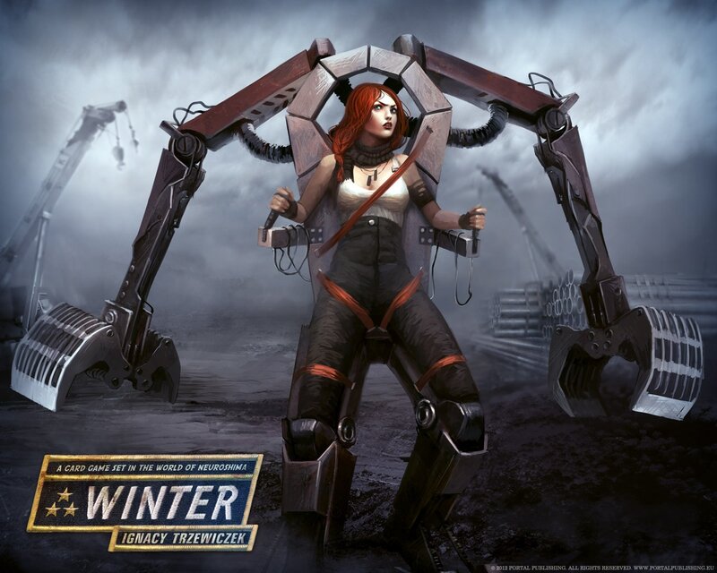 Woman with mechanical arms in industrial setting