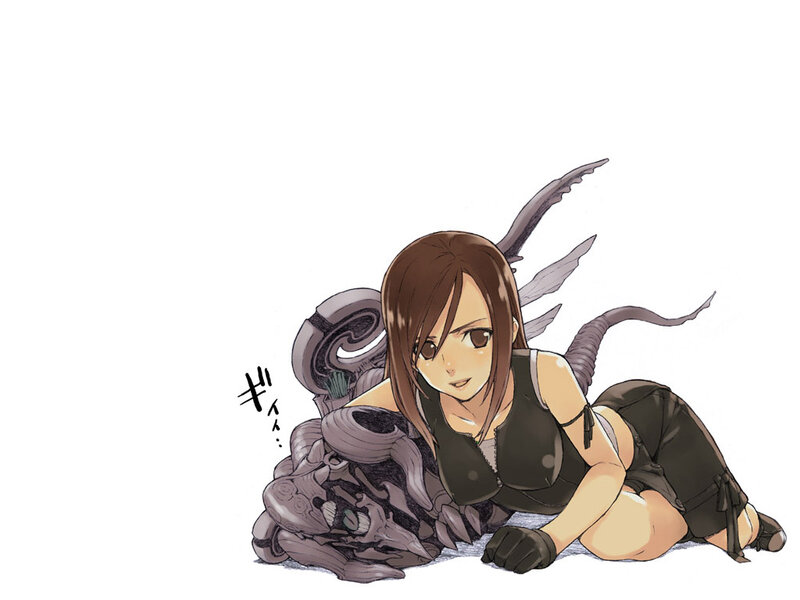Woman with Mechanical Creature — Brown, Calm