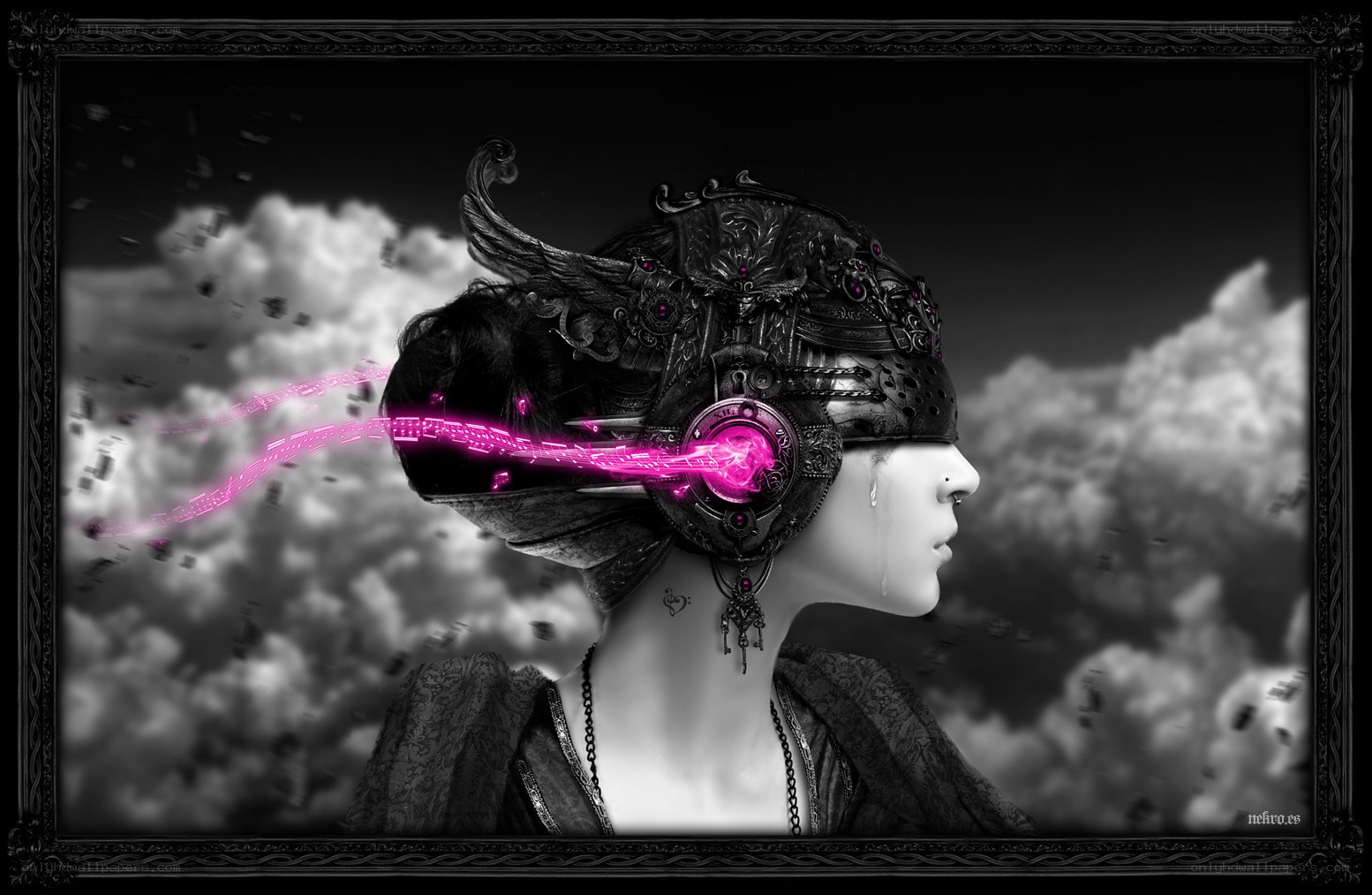 woman with mechanical head