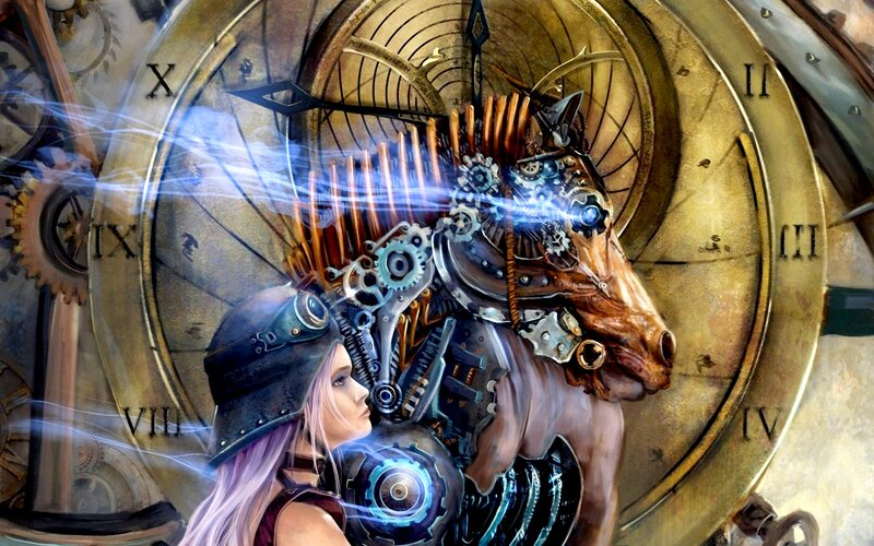 Woman with Mechanical Horse