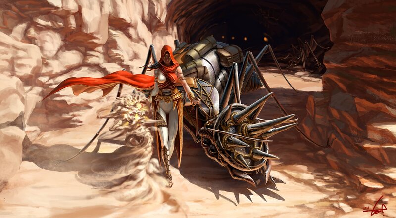 Woman with Mechanical Insect