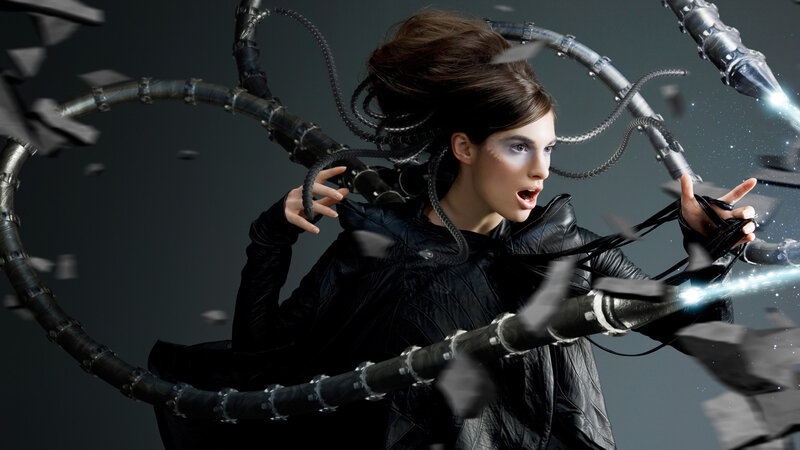 woman with mechanical tentacles