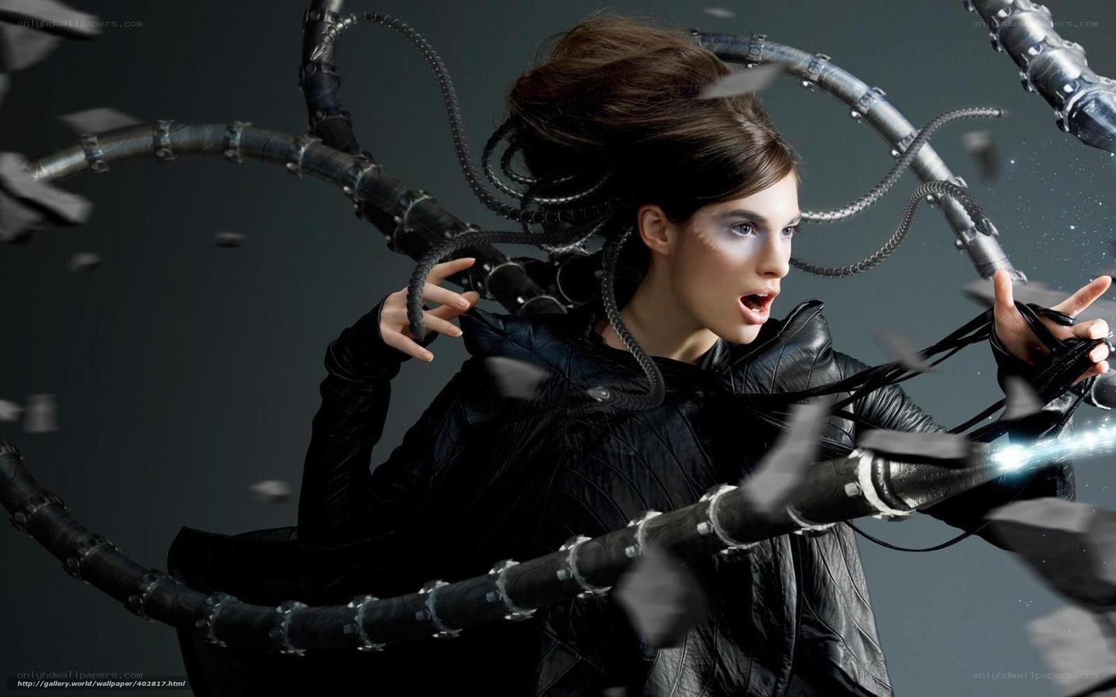 woman with mechanical tentacles