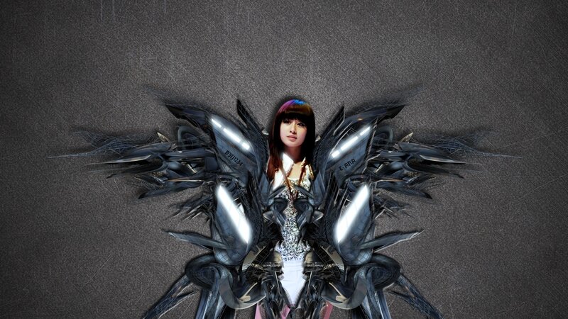 woman with mechanical wings