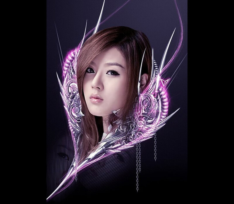 woman with mechanical wings