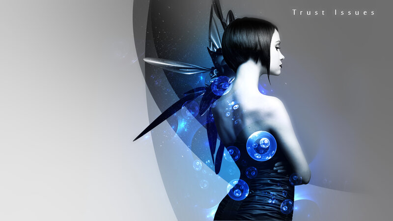 Woman with Mechanical Wings — Blue
