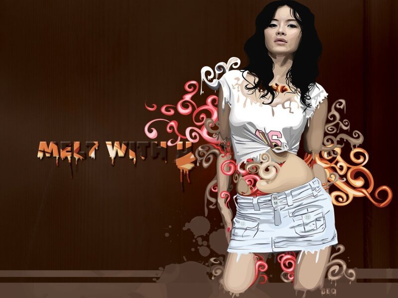 woman with melting effect