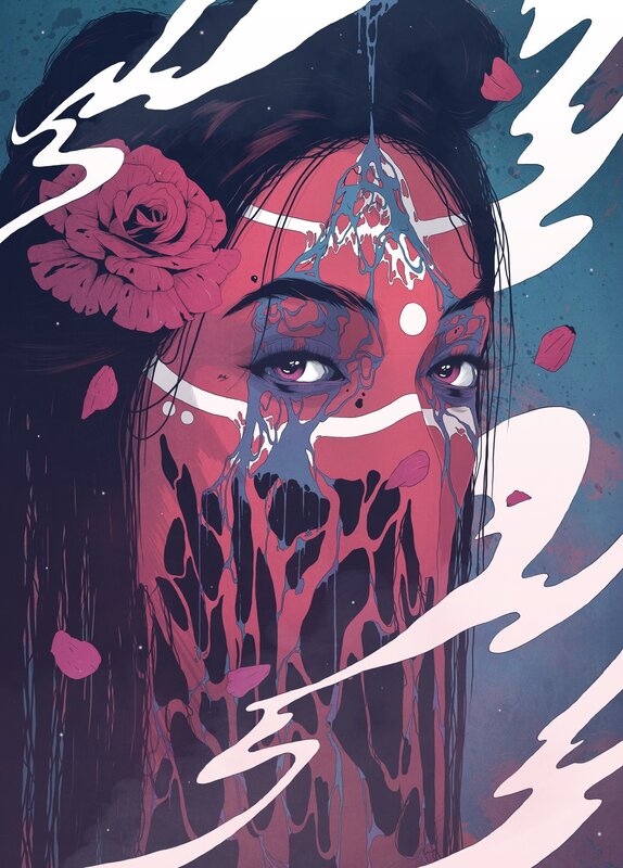 Woman with Melting Face