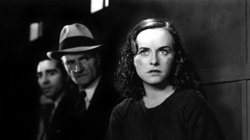 woman with men in background