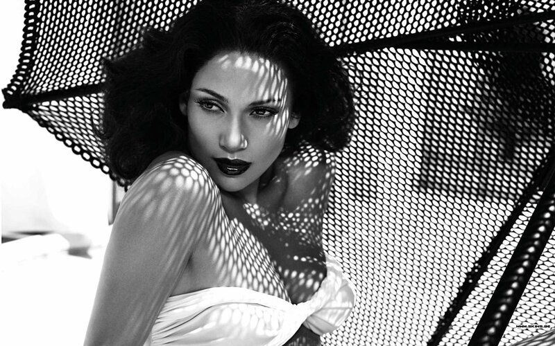 woman with mesh shadow