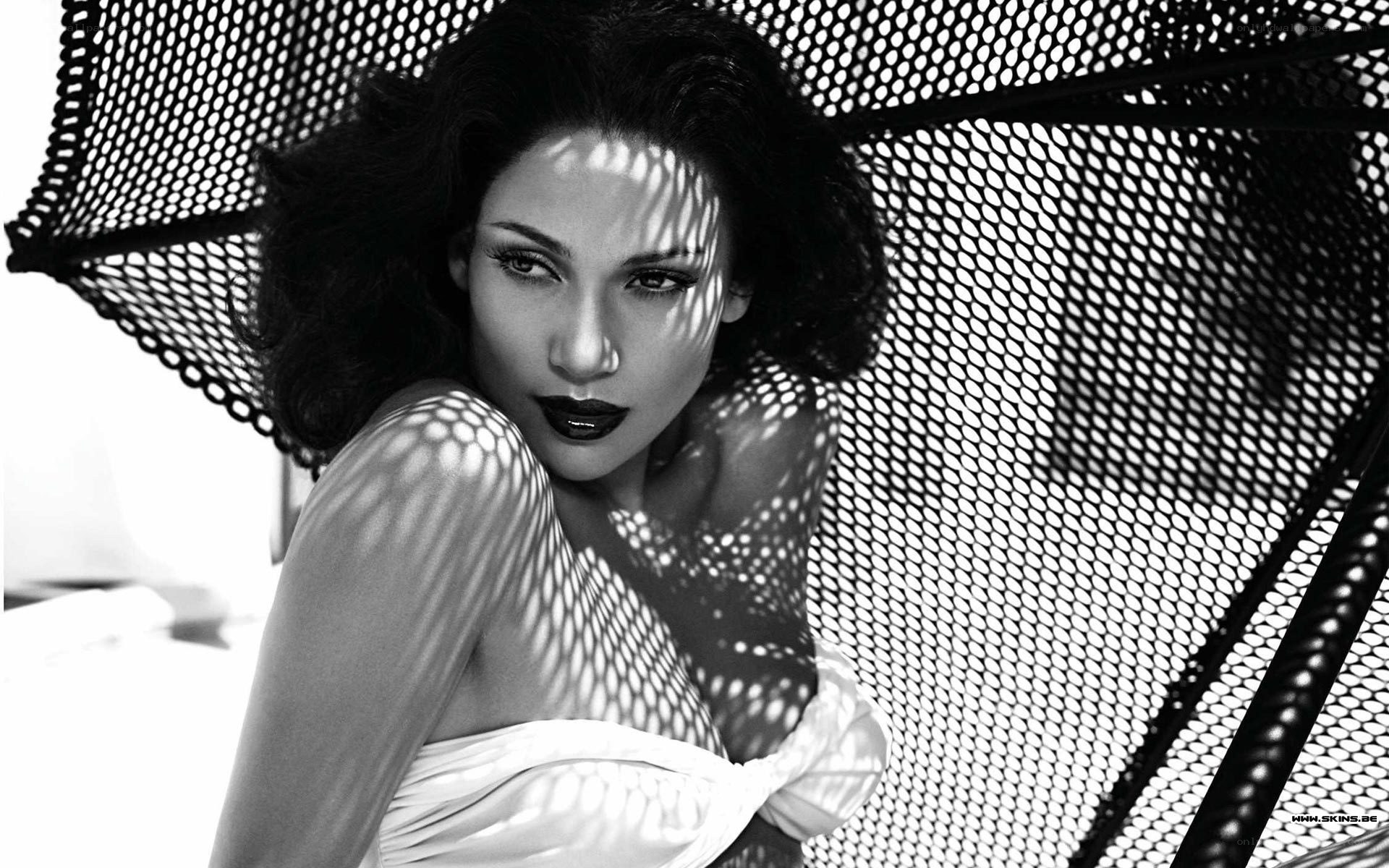 woman with mesh shadow