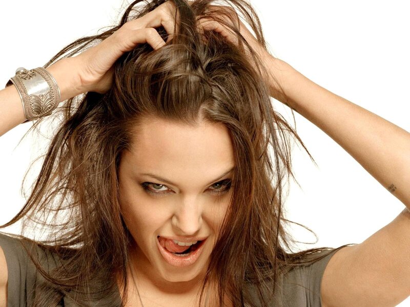 woman with messy hair
