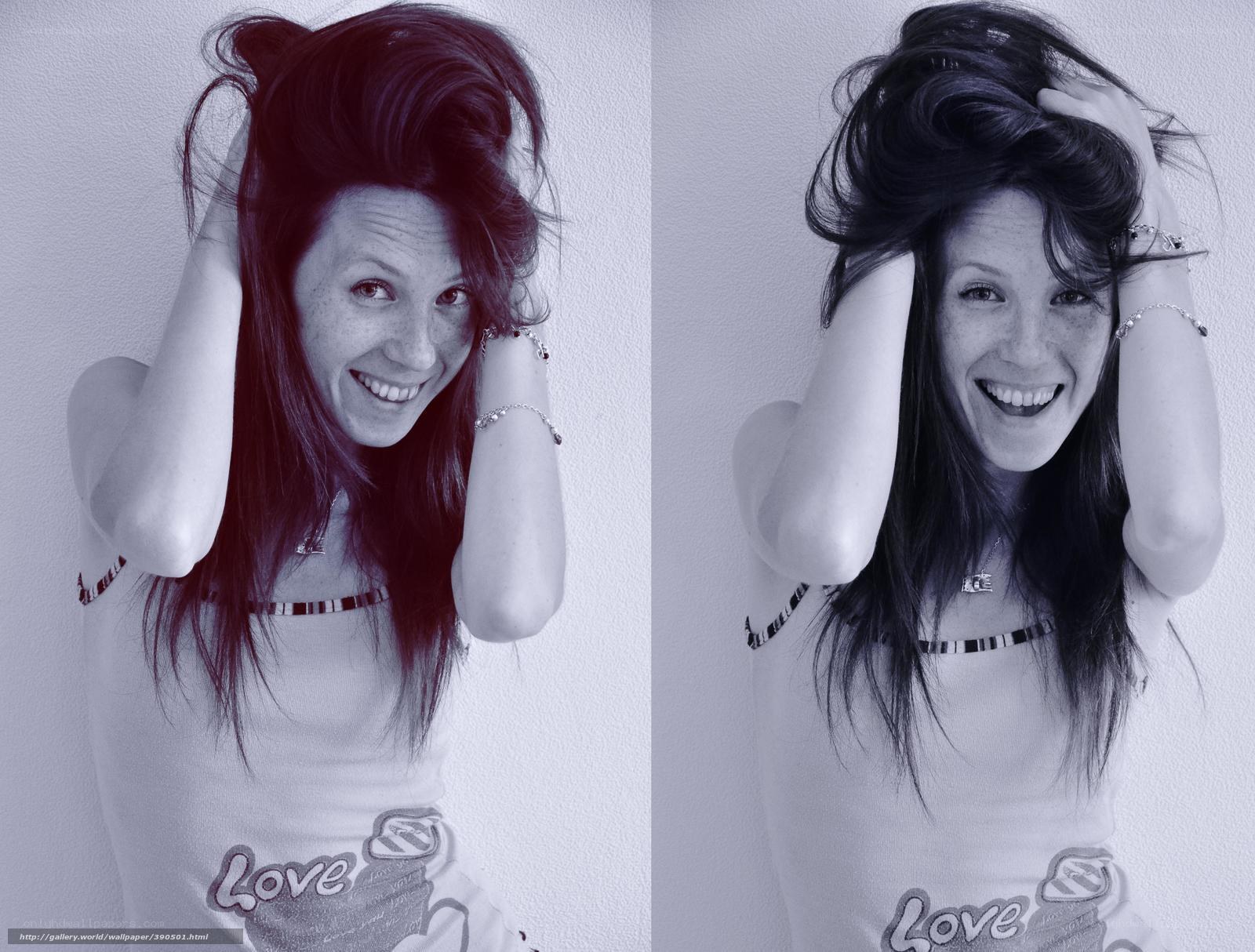 woman with messy hair smiling